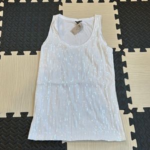 Ann Taylor white  Sequined Tank NWT